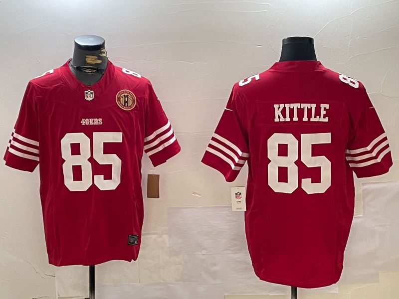 Men San Francisco 49ers #85 Kittle Red three generations 2024 Nike Limited NFL Jersey style 9